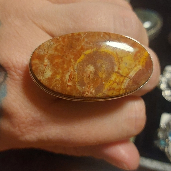 Enormous Bird's Eye Jasper Ring - Picture 4 of 7
